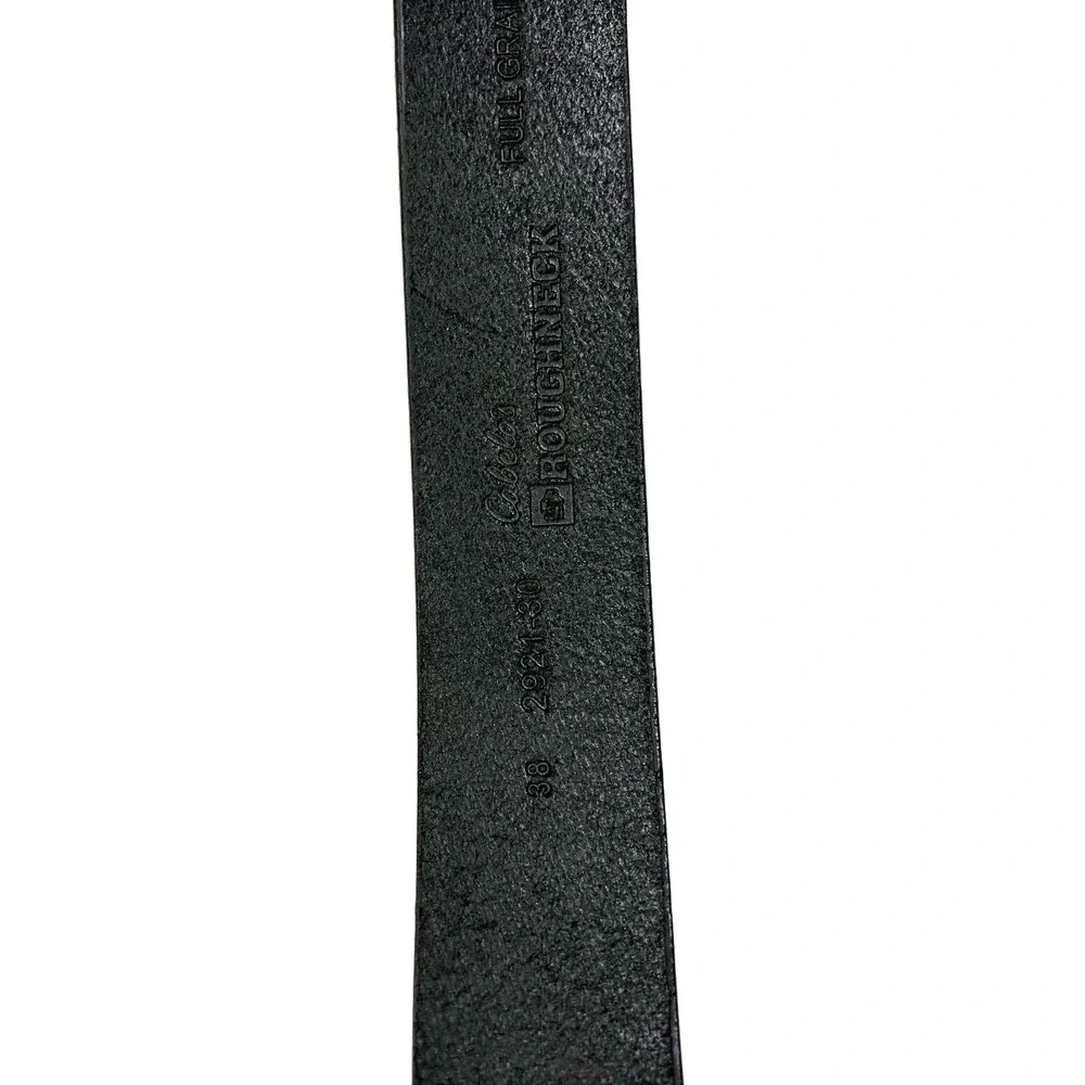 CABELAS Black BUFFALO LEATHER Belt Full Grain Roughneck 38